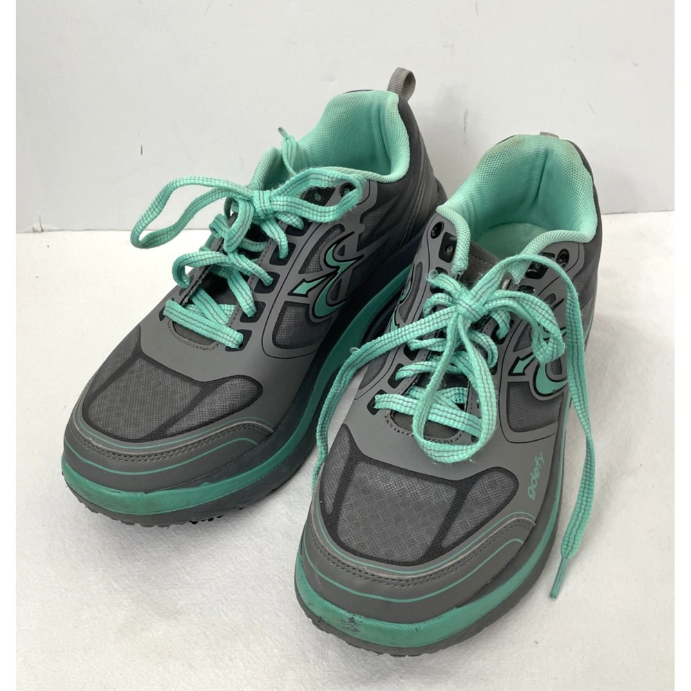 GDefy Gravity Defyer‎ Shoes Women's 10.5 Gray Teal Veroshock Trampoline Flexnet